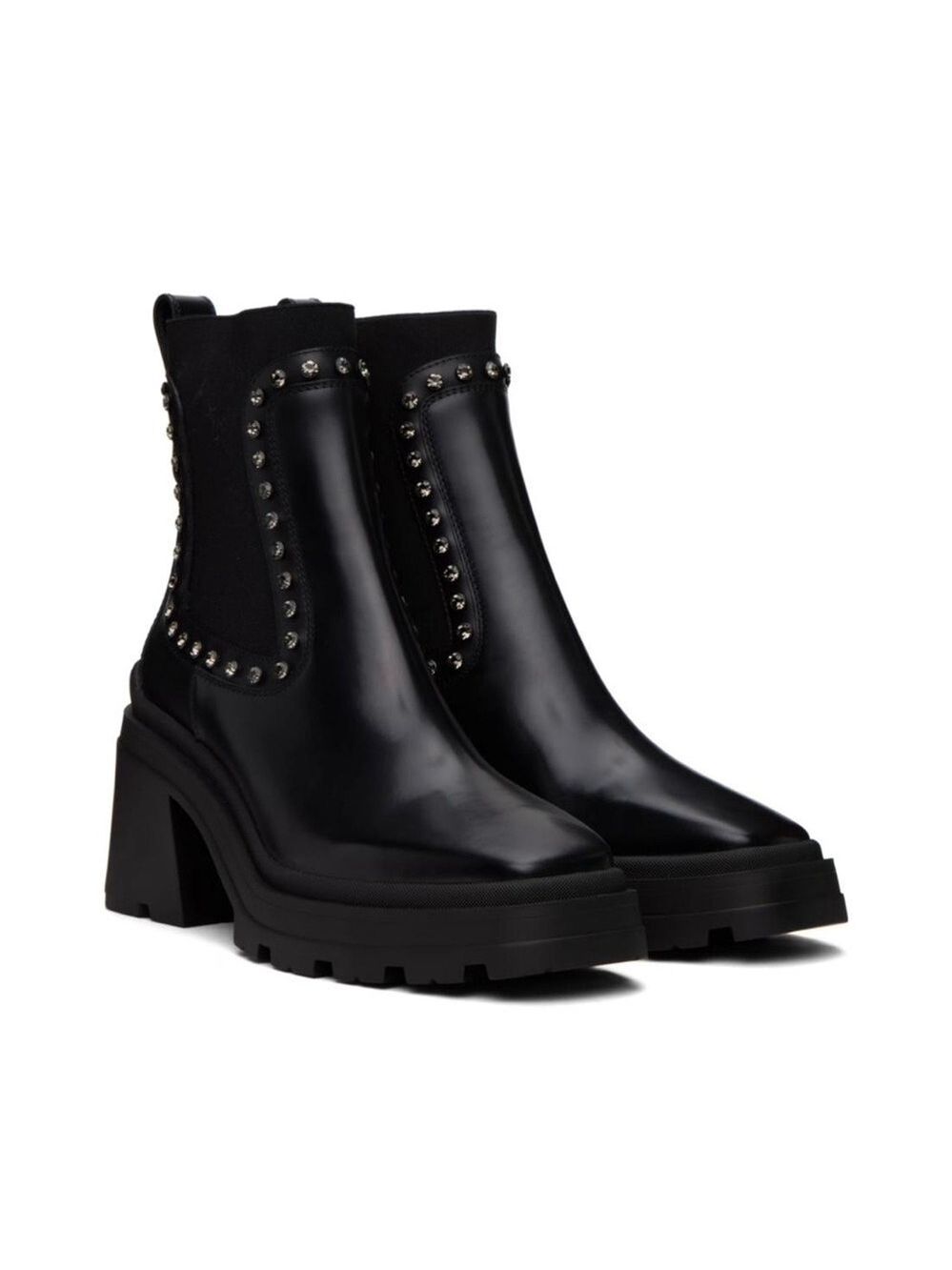 Jimmy Choo Veronique 80mm Leather Embellished Block Heel Ankle Boots - NWT